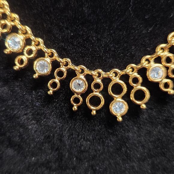 Reversible Blue Lapis Cubic Zirconia Necklace 17.5" Joan Rivers AB Jewelry VTG - Picture 9 of 13